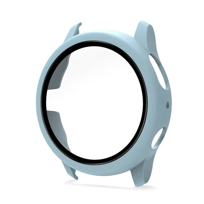Samsung Galaxy Watch Active 2 Protective Case - Full Coverage Bumper with Tempered Glass Screen Protector for 40mm & 44mm