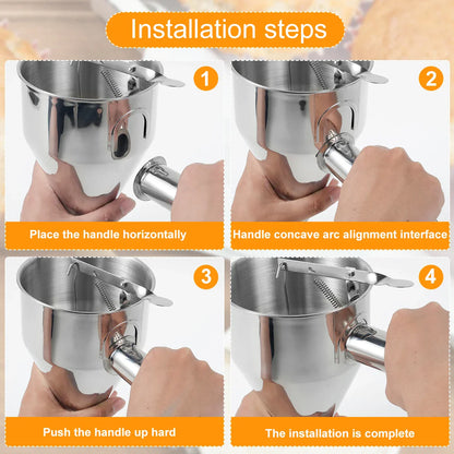 Stainless Steel Pancake Batter Dispenser with Stand – Multi-Caliber Funnel for Cupcakes & Baking Tools