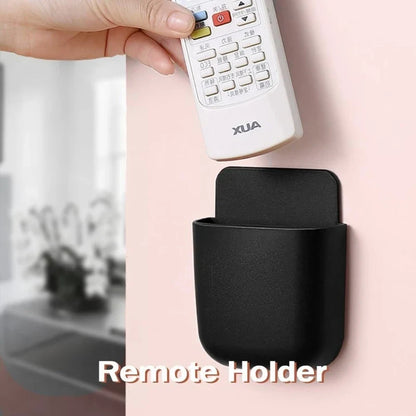 2PCS Wall-Mounted Storage Box – Phone Charging Plug & Remote Control Organizer Rack for Home Use