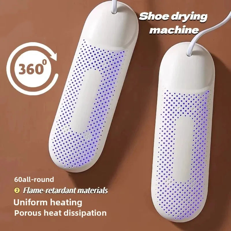 Portable Electric Shoe Dryer & Freshener – UV Dehumidifier for Footwear & Socks, Timed, EU/US/UK Compatible