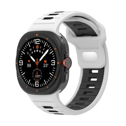 Sports Silicone Strap for Samsung Galaxy Watch Ultra 2025 — Soft Two-Color No-Gap Band for 47mm Galaxy Watch 7 Ultra