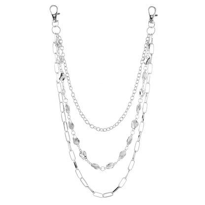 Harajuku Denim Hip Hop Chain - Personalized Punk Double-Layer Waist Chain for Unisex Streetwear