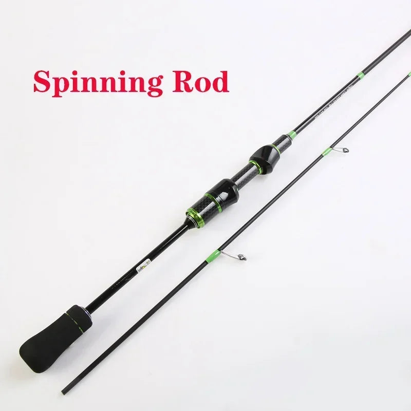 Ultra Light Carbon Fiber Fishing Rod – UL Solid Tip Casting & Spinning Pole, 2–8g Lure Weight, 2–6LB Line Rating