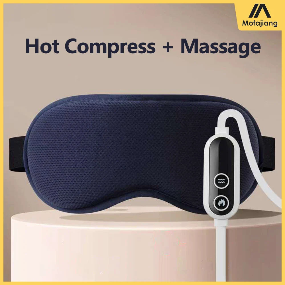 Electric Heated Eye Massager — Hot Compress & Massage Mask for Eye Strain, Dark Circles & Sleep Relief