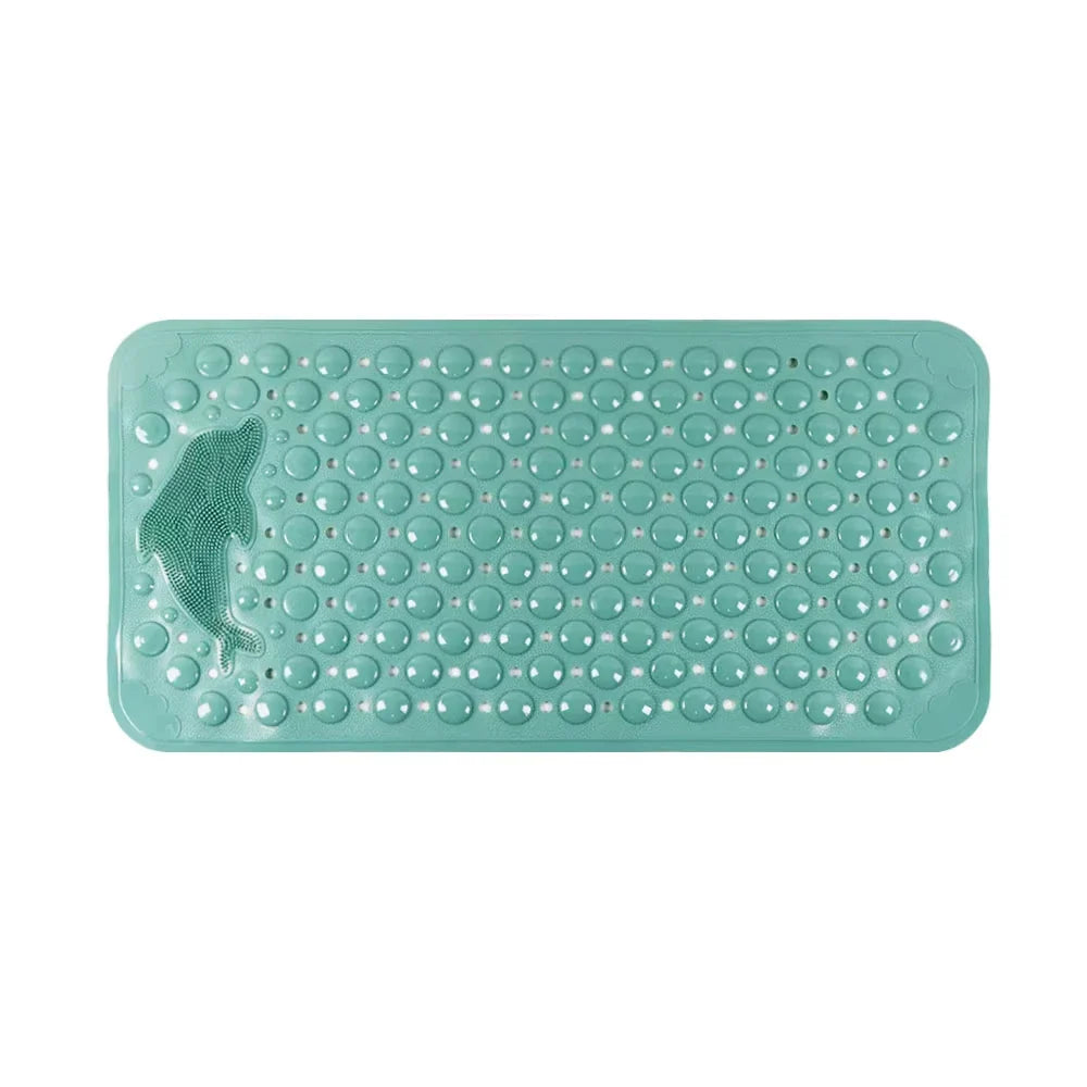 Dolphin Rectangular Non-Slip Bath Mat – 35x70cm PVC Anti-Skid Bathroom & Bathtub Foot Rug