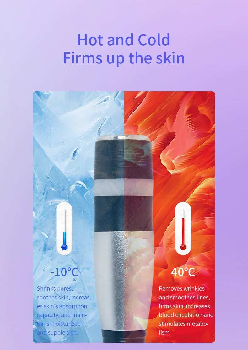 Hot Cold Electroporation No Needle Mesotherapy Machine – Anti-Aging RF Skin Cooling & Face Lifting Facial Equipment