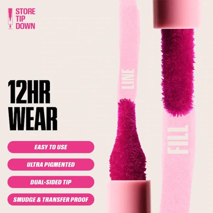 Velvet Brown Lip Liner - Nude Matte Waterproof Cherry Red Lip Contour Pencil for Women