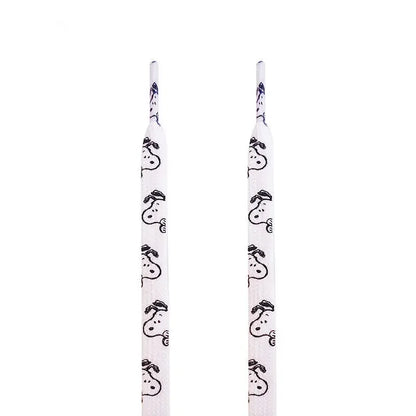 Snoopy Thick Flat Shoelaces – Non-Elastic Athletic & Casual Sneaker Accessories