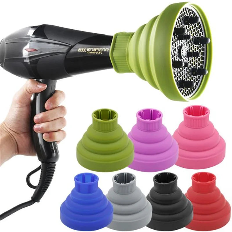 Universal Silicone Hairdryer Diffuser Cover - Black Pink Salon Tool for Adjustable Temperature Resistant Hair Drying - Dispersing Hair Dryer