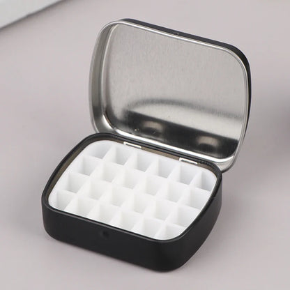 Portable Empty Watercolor Tin Box – 12/24 Grid Mini Paint Palette for Travel Painting & Art Supplies