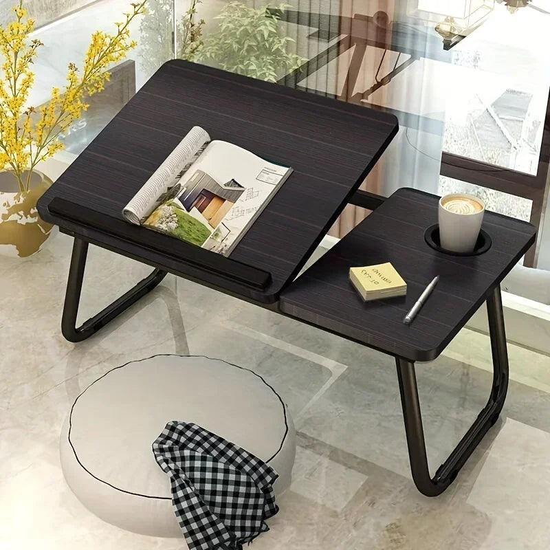Ergonomic Foldable Laptop Desk – Adjustable Height Compact Computer Lazy Table for Bed & Sofa