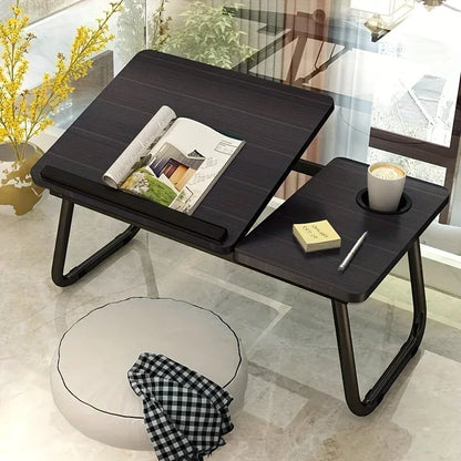 Ergonomic Foldable Laptop Desk – Adjustable Height Compact Computer Lazy Table for Bed & Sofa