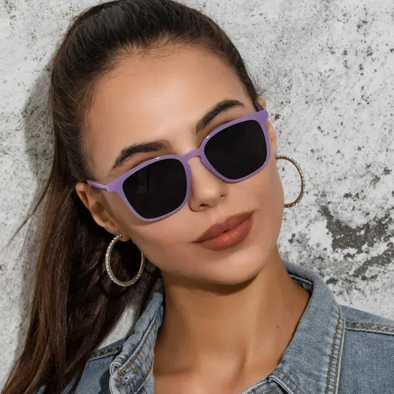 2025 Fashion Square Sunglasses — Retro Designer Cat Eye Shades for Women, Vintage Black UV Protection