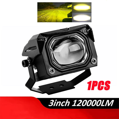 1/2PCS V7 Pro Mini LED Driving Light — 40W High/Low Beam with White & Yellow Korea LED Chip