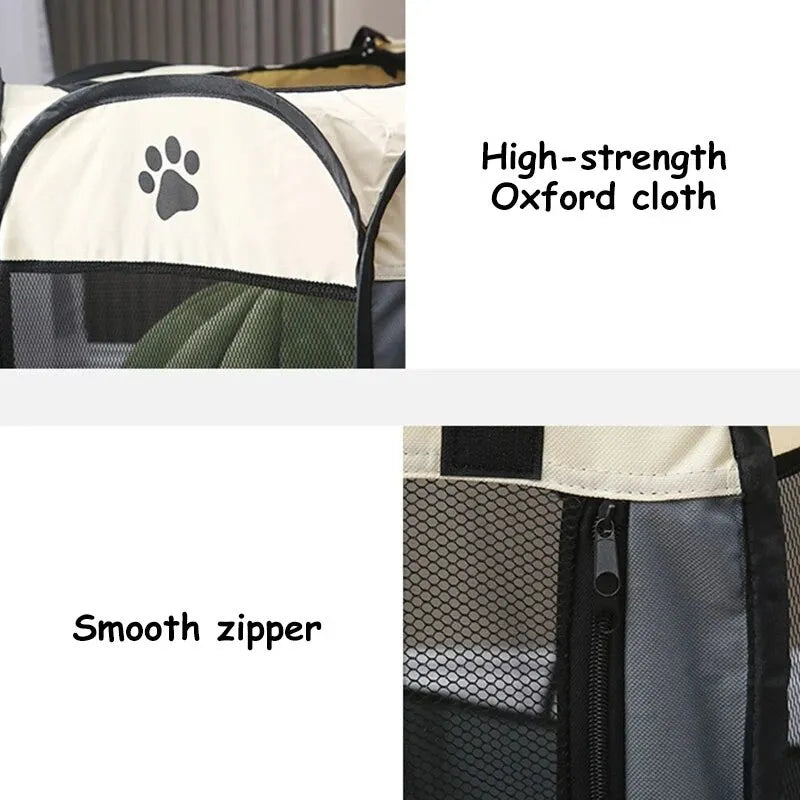 Portable Foldable Pet Tent Kennel - Octagonal Fence Puppy Shelter for Easy Outdoor Use - Convenient Large Dog Cage and Cat Fence