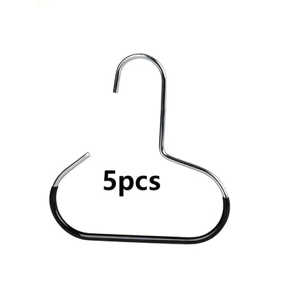 5PCS Manganese Steel Round Hooks — Strong Multi-Purpose Hangers for Hats, Ties, Scarves & Bags