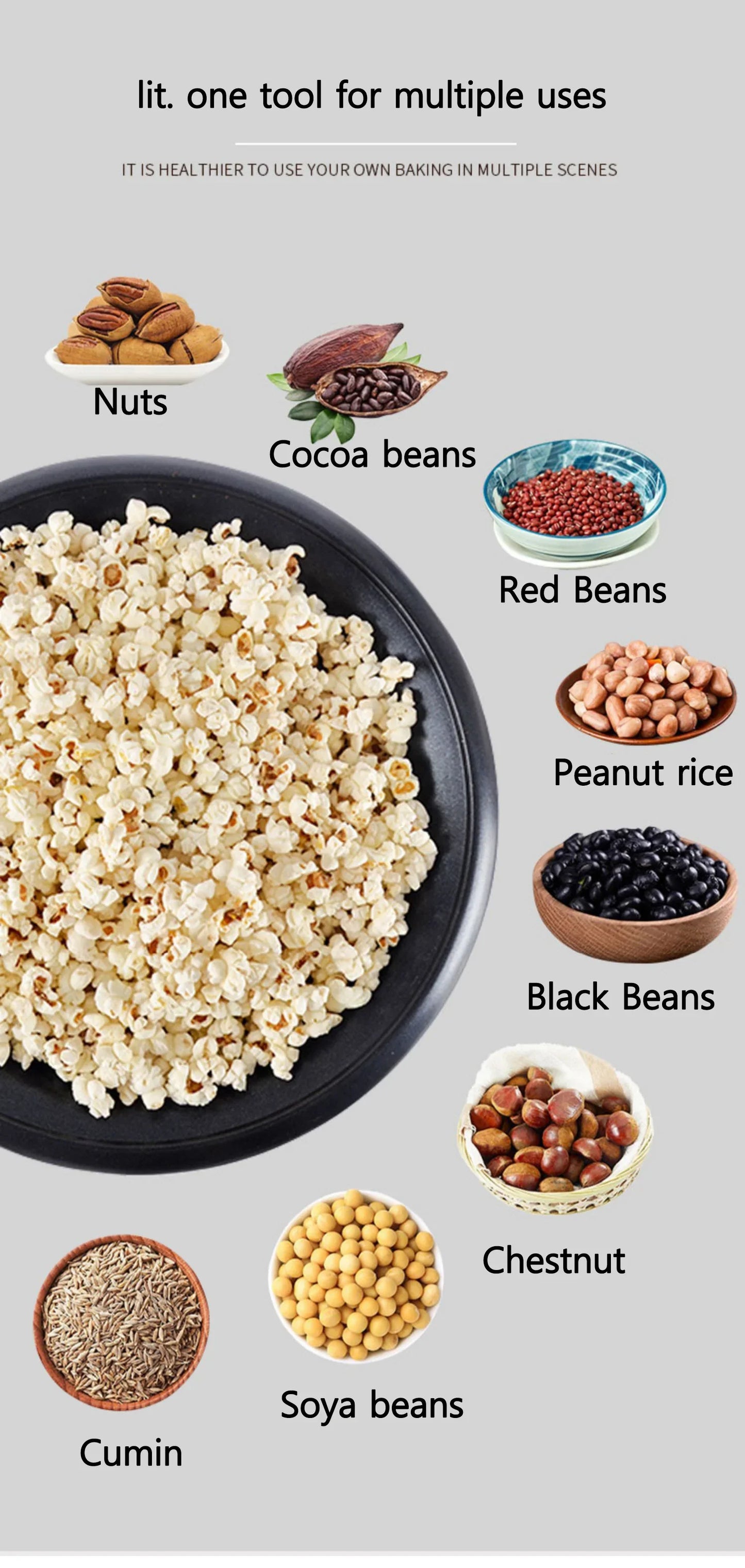 Electric Coffee Bean Roaster – Multi-Purpose Roasting Machine for Coffee, Peanuts, Popcorn, and Grains