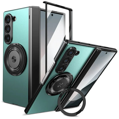 360° Rotating Magnetic Ring Case for Samsung Galaxy Z Fold 6/5/4/3 5G – Hinge Protection Phone Cover with Holder