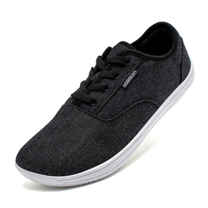 HOBIBEAR Men’s Barefoot Canvas Shoes – Minimalist Zero Drop Sneakers with Wide Fit