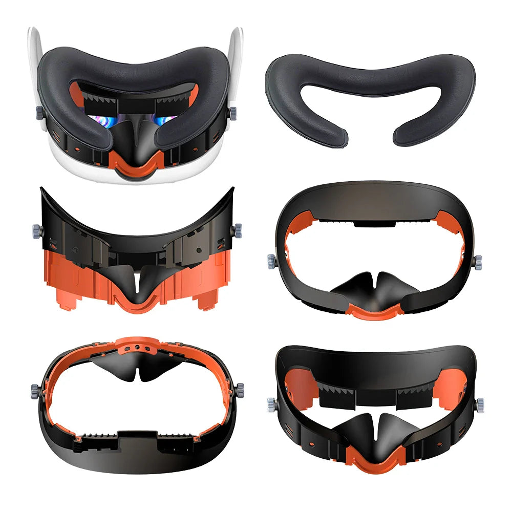 Adjustable PU Leather Facial Interface & Foam Cushion for Meta Quest 3 – Comfortable VR Face Pad Replacement Accessory