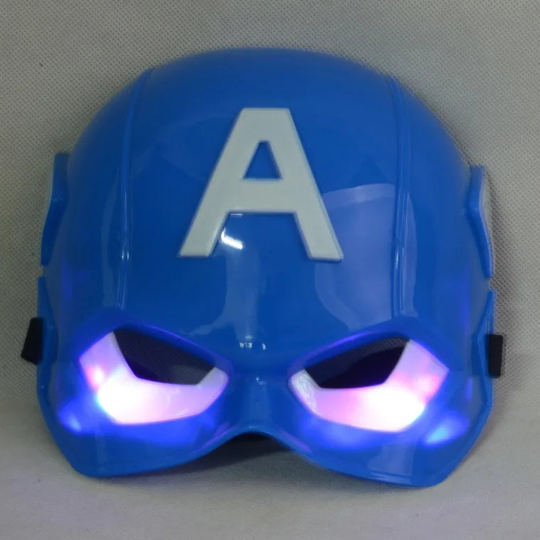 Spider-Man LED Cosplay Mask – Iron Man, Hulk & Captain America Superhero Costume Prop for Halloween Party