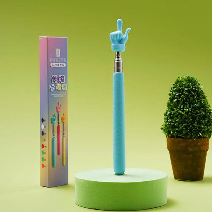 Retractable Teacher Pointer — Stainless Steel Telescopic Finger Design Stick for Classroom Teaching Supplies