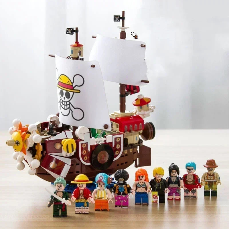 One Piece Thousand Sunny Boat Building Blocks – 1484/432pcs Cartoon Pirate Ship Toy Set for Kids Christmas Gifts