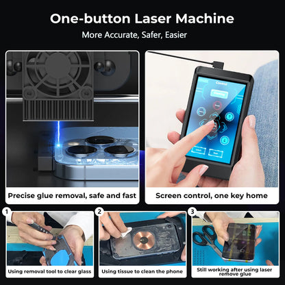Xwitzeal V3 Laser Machine for iPhone 8-16 Series — Back Glass & Camera Lens Repair Kit with Housing Tools and Air Filter