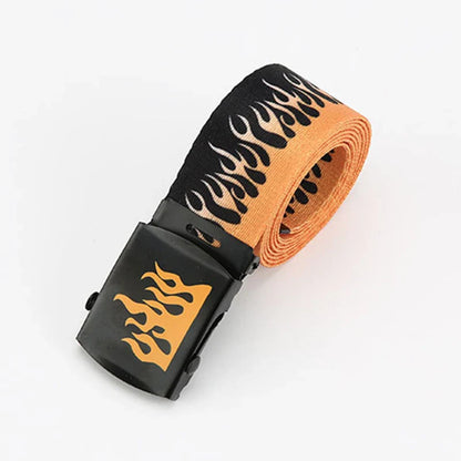 Punk Style Flame Belt – Trendy Hip-Hop Streetwear Accessory, Durable Unisex Fashion Decoration for Men & Women