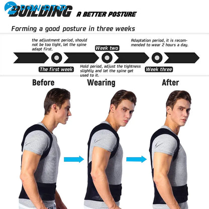 Alloy Bar Posture Corrector – Scoliosis Back Brace Spine Corset with Shoulder Therapy Support, Orthopedic Posture Correction Belt