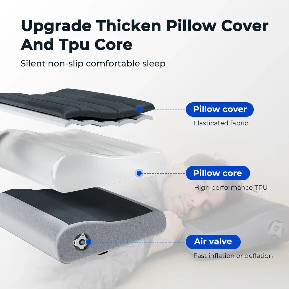 FLEXTAIL ZERO PILLOW SE - Inflatable Camping Pillow, Ergonomic Travel & Home Pillow, Lightweight & Washable