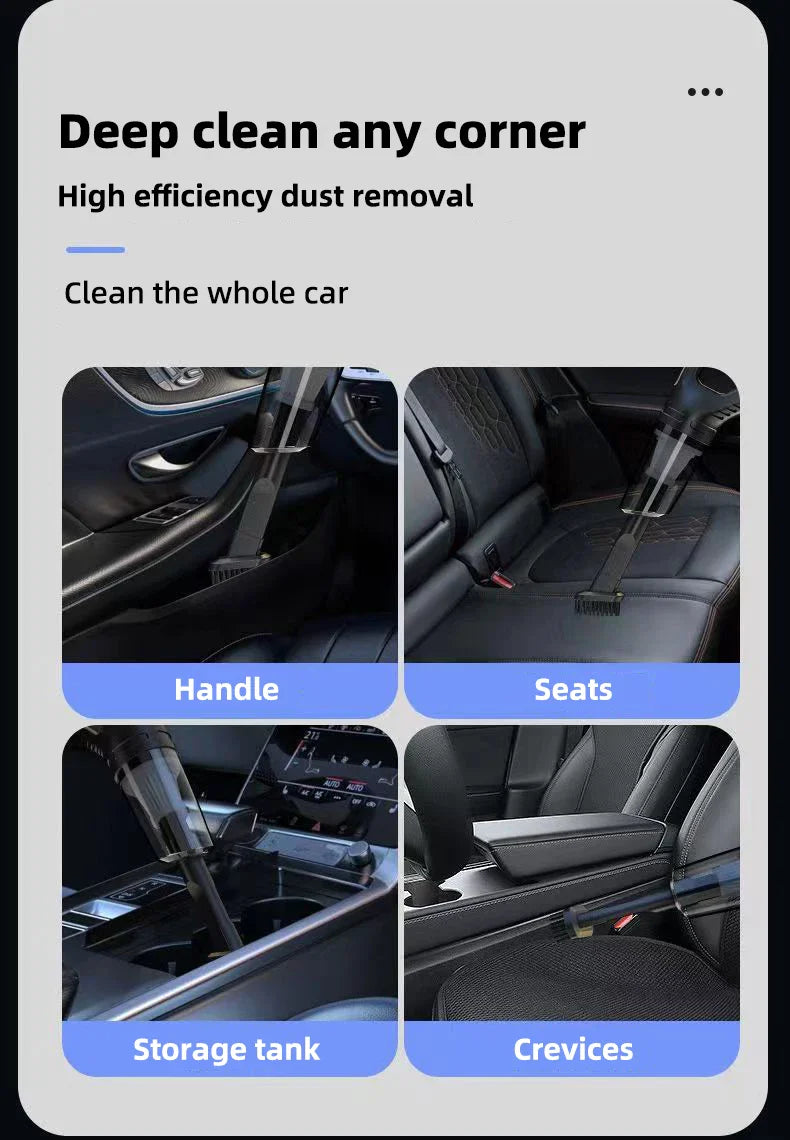 Car Multipurpose Handheld Vacuum Cleaner – Powerful Suction, Rechargeable Wireless Cleaner for Car & Home Dual Use