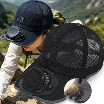 USB Fan Baseball Cap - Breathable Mesh Sun Protection Hat for Outdoor Summer Activities