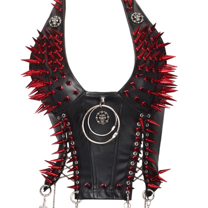 Y2K Gothic Spiked Tank Top - Punk Rock Emo Grunge Festival Style for Women