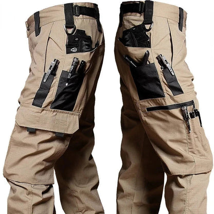 Men's Wear-Resistant Work Pants – Multi-Pocket Straight Cargo Trousers for Outdoor, Tactical, and Casual Wear