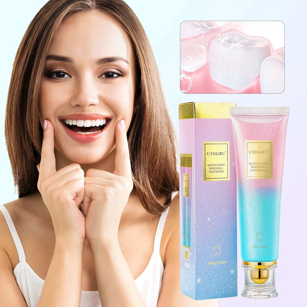 100g Niacinamide Whitening Toothpaste – Stain Removal & Fresh Breath for Men and Women