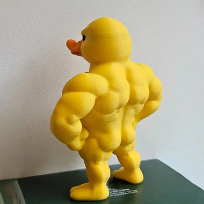 Muscle Duck 3D Statue – Cute Whimsical Desktop & Bookshelf Figurine, Indoor/Outdoor Home Decoration Accessory