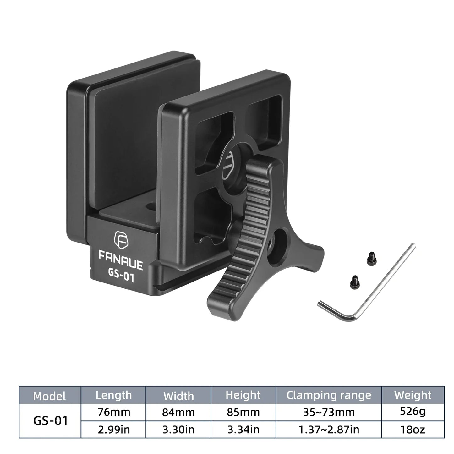 FANAUE GS-01 Saddle Mount Rifle Clamp Adapter – Hunting Tripod with Arca Swiss QR Plate