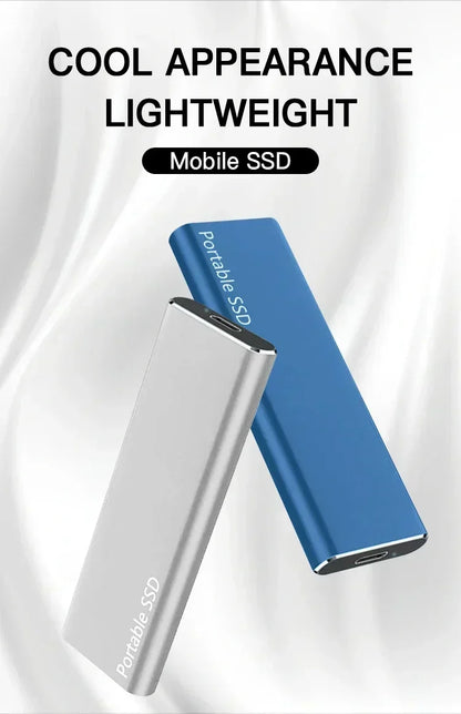 Portable SSD 1TB/2TB – High-Speed External Solid State Drive with USB 3.1/Type-C for Laptop, Phone, Mac, Windows