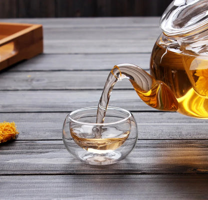 400ml/1000ml Heat-Resistant Glass Teapot – Kung Fu Teaware Set with Tea Strainer for Puer, Oolong, Barley