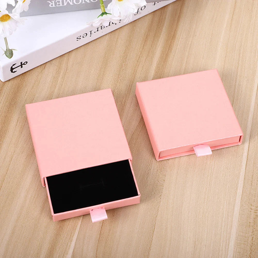 Thick Kraft Paper Jewelry Box — Drawer-Style Packaging for Rings, Necklaces, Bracelets & Earrings | Gift Case with Sponge Insert