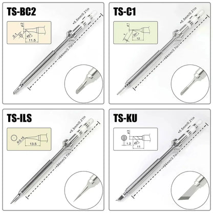 Pine64 TS100 TS101 Soldering Iron Tips – Replacement for Pinecil V2 & TS Series Models, B2 ILS BC2
