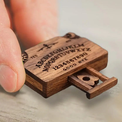 Handmade Miniature Ouija Board | Wooden Talking Spirit Board with Planchettes for Divination