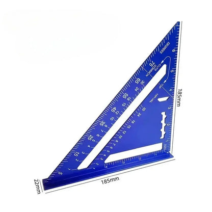 7 Inch Aluminum Alloy Triangle Ruler — Metric Angle Protractor Speed Square for Woodworking