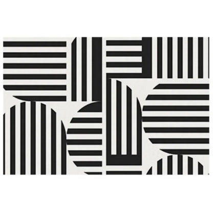 Light Luxury Black & White Plaid Rug — Fluffy Soft Carpet for Bedroom, Living Room, Study, and Home Decor
