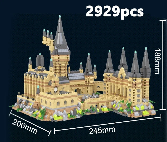 Magic Castle Building Blocks Set — DIY Wizardry School Model with Micro Bricks for Kids & Adults, Creative Assembly Toy Gift
