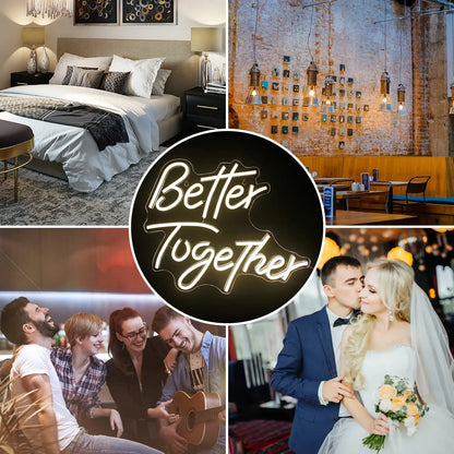 Better Together Neon LED Sign – Home, Wedding & Bar Wall Decor for Bedroom, Party & Gift