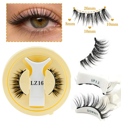 Magnetic Eyelashes Set – 3D Mink Reusable False Lashes 1/2 Pairs with Tweezers, Natural Long Makeup Kit