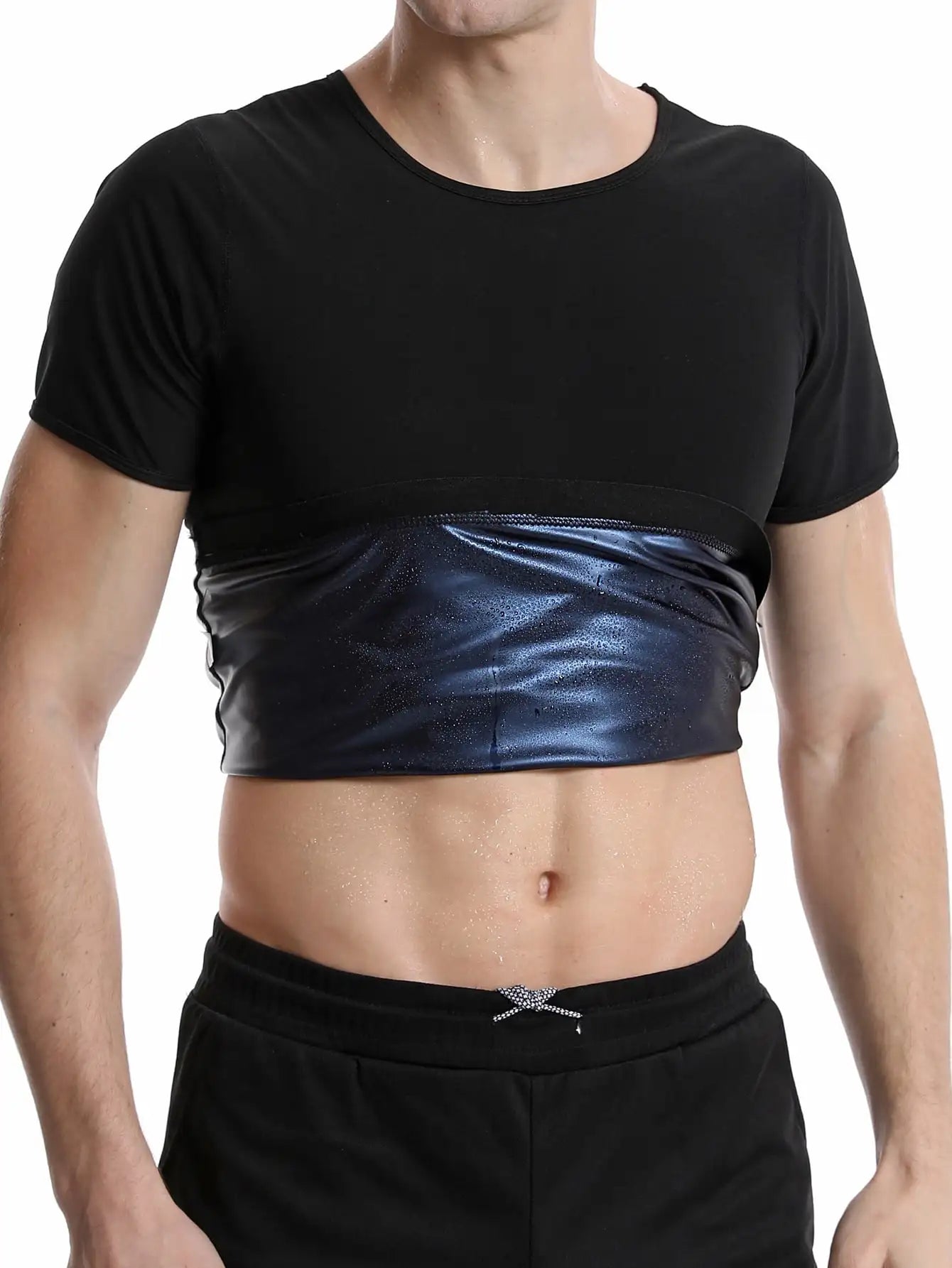 Men's Sauna Suit Shirt: Heat Trapping Compression Vest for Gym Exercise - Versatile Shapewear Top and Waist Trainer