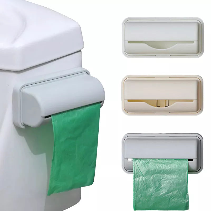 Wall-Mounted Trash Bag Dispenser - Kitchen and Bathroom Garbage Bag Holder and Storage Box for Plastic Grocery Bags